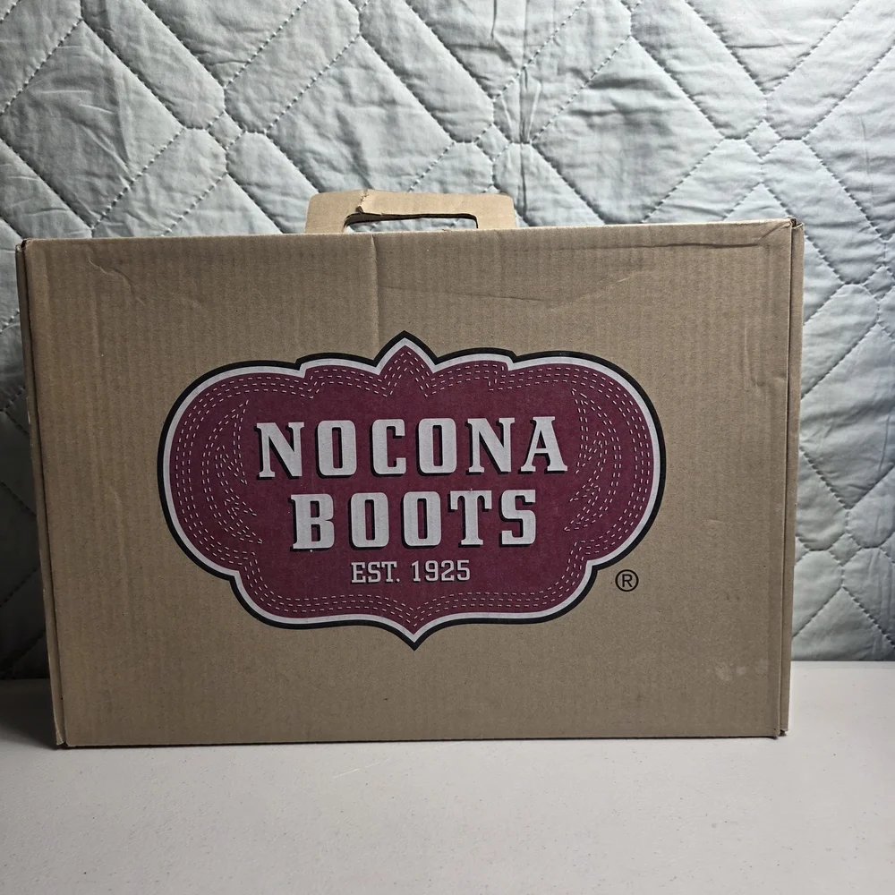 Nocona Womens Green and Brown Leather Pull On Cowgirl Boots Size 8B - Picture 2 of 10